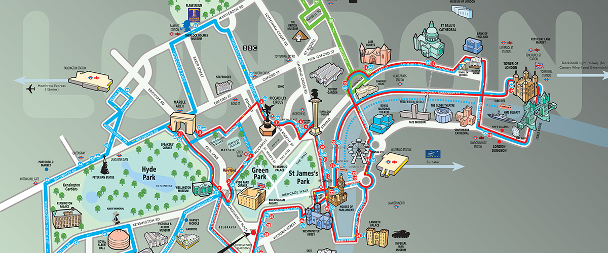 big bus tours map design